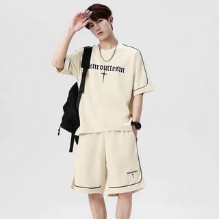 bộ đồ mặc nhà BONROU chất liệu thun XỐP mát lạnh co giãn, phong cách thể thao-đồ bộ BONROU mẫu in chữ hiện đại