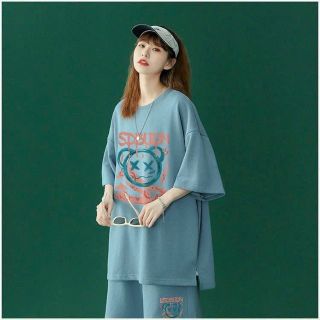 Set bộ đồ Thun Nam Thể Thao Mùa Hè in mặt Gấu Kiểu Dáng Năng Động Hàn Quốc