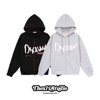 Áo Hoodie nỉ bông form Unisex cho nam nữ in chữ Draw My Life cực nét, áo hoodie zip khóa