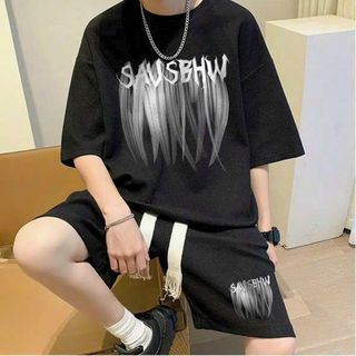 Bộ Đồ Thun Nam Nữ Tay Lỡ Form Rộng Chất Thun Da Cá Co Giãn Dày Mịn Thoáng Mát Hot Trend