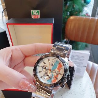 MÓN QUÀ VALENTINE ĐỒNG HỒ NAM TRUNG CẤP HOT TREND TAG HEU DÂY THÉP MẶT CHONOGRAP