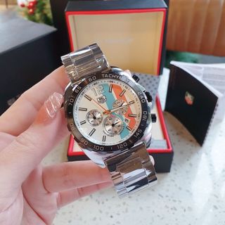 MÓN QUÀ VALENTINE ĐỒNG HỒ NAM TRUNG CẤP HOT TREND TAG HEU DÂY THÉP MẶT CHONOGRAP