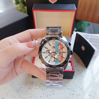 MÓN QUÀ VALENTINE ĐỒNG HỒ NAM TRUNG CẤP HOT TREND TAG HEU DÂY THÉP MẶT CHONOGRAP