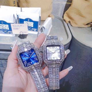 MÓN QUÀ VALENTINE ĐỒNG HỒ NAM TRUNG CẤP CATIE VUÔNG FULL HỘT