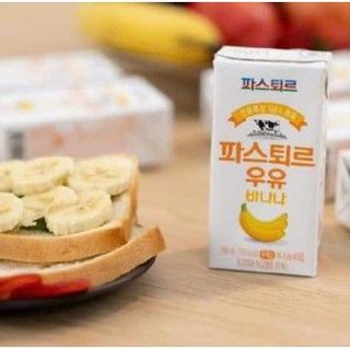 Sữa Tươi Pasteur Hương Dâu & Chuối 1A Lotte - Thùng 24 Hộp Nhập Khẩu Hàn Quốc