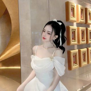 ĐẦM XÒE TRỄ VAI TƠ ÁNH KIM CÓ LÓT KÈM PHỤ KIỆN