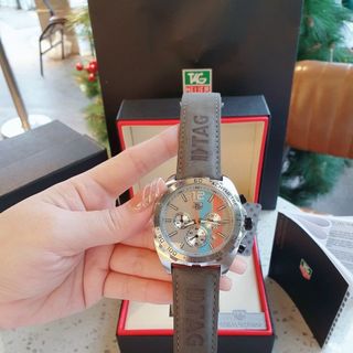 MÓN QUÀ VALENTINE ĐỒNG HỒ NAM TRUNG CẤP TAG HEU DÂY DA MẶT CHONOGRAP