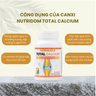 NUTRIDOM TOTAL CALCIUM - Hỗ Trợ Bổ Sung Canxi, Ngăn Ngừa Loãng Xương HÀNG CHÍNH NGHẠCH NK CANADA
