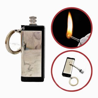 BẬT LỬA MÓC KHÓA DIÊM XĂNG CHỮ NHẬT DIÊM XĂNG SINH TỒN - XÀI XĂNG