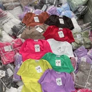 B45- Áo thun Nữ Bozip cotton cổ U tay ngắn phom ôm Women Bigsize