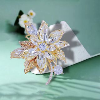 Ghim Cài Áo Hình Hoa Pha Lê Thời Trang Sang Trọng Làm Quà Tặng Cao Cấp Cho Nam Nữ - 5.5cm