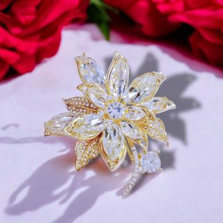 Ghim Cài Áo Hình Hoa Pha Lê Thời Trang Sang Trọng Làm Quà Tặng Cao Cấp Cho Nam Nữ - 5.5cm
