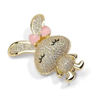Ghim Cài Áo Hình Chú Thỏ Dát Đá 
 Dễ Thương Cho Nữ - 4.5cm