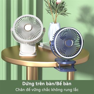QUẠT KẸP MINI ĐỂ BÀN CÓ ĐÈN