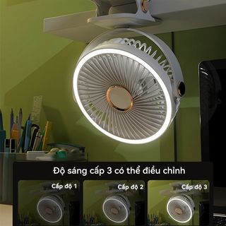 QUẠT KẸP MINI ĐỂ BÀN CÓ ĐÈN