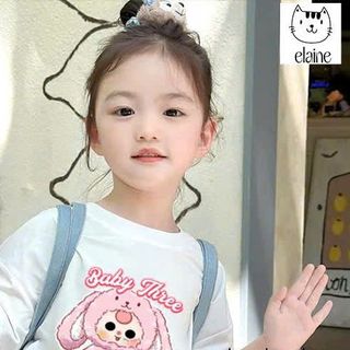 Bộ áo cotton mix chân váy kaki rập ly kèm quần cho bé gái in hình BabyThree hàng cao cấp ELAINE | ELN201