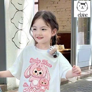 Bộ áo cotton mix chân váy kaki rập ly kèm quần cho bé gái in hình BabyThree hàng cao cấp ELAINE | ELN201