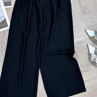 QS2- Quần đũi ống suông Nữ lưng chun co dãn chất liệu đũi sước sang Women BIGSIZE Ong Pants Kem