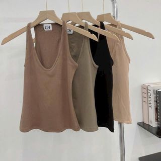 B60- Áo thun Sát nách ba lỗ Borip cotton cổ U dành cho nữ Women Top