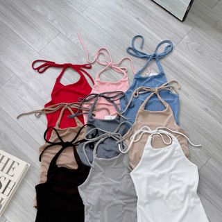 A37- Áo thun nhũ Yếm cột dây trước 2 lớp, sau 1 lớp Nữ