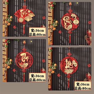 Liễng nhung đỏ trang trí tết chữ phúc lộc thọ decor nhà cửa đón tết 2025