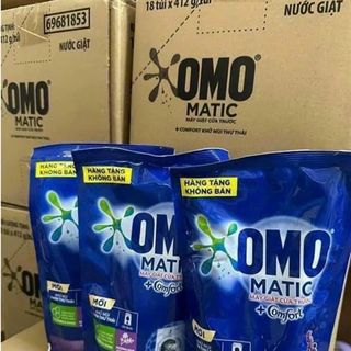 &lt; TÚI MÀU XANH&gt;THÙNG NƯỚC GIẶT OMO MATIC DẠNG GÓI 412G ( THÙNG 18 GÓI )
