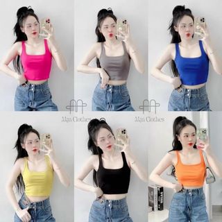 B34 - Aó thun cotton ba lỗ Nữ dáng Croptop ngắn ngang eo Women Áo Dáng Ngắn giá sỉ