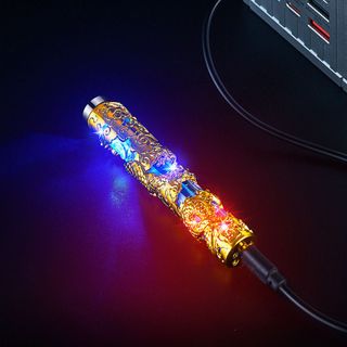 BẬT LỬA ĐIỆN CHIẾT HOẢ TỬ HÌNH TRỤ RỒNG NỔI CÓ ĐÈN LED NHẤP NHÁY - SẠC ĐIỆN
