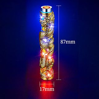 BẬT LỬA ĐIỆN CHIẾT HOẢ TỬ HÌNH TRỤ RỒNG NỔI CÓ ĐÈN LED NHẤP NHÁY - SẠC ĐIỆN