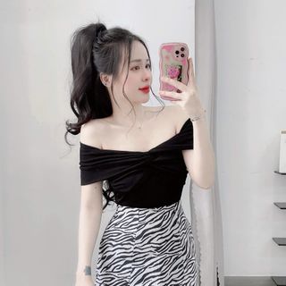 A77- Áo trễ vai nữ sang trọng phom ôm chất liệu thun nhũ - áo mặc tết cho nữ - áo kiểu nữ sang chảnh- áo trễ vai sang chảnh