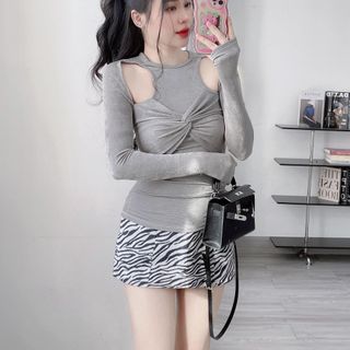 A75- Áo nữ kiểu khoét vai thun nhũ tay dài xỏ ngón phom ôm, áo kiểu nữ đẹp, áo kiểu nữ mặc tết, áo đỏ kiểu, áo nữ đẹp