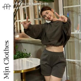SET CROPTOP RÊU TỐI - Mịn Clothes