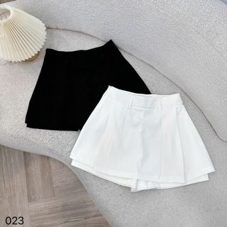 V2- Chân váy A Nữ phom xòe xếp li có quần xước hàn bigsize Women
