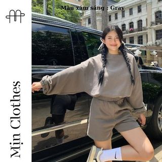 SET Bộ CROPTOP (Màu xám sáng) - Mịn clothes