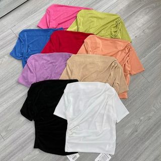 A29- Áo thun nhũ Lệch vai dáng ngắn ngang Eo CROPTOP Women Nữ BIGSIZE (40kg- 70kg)