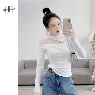 B25-Áo thun Borip Nữ khoét vai tay dài Women