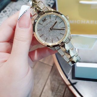 MÓN QUÀ VALENTINE ĐỒNG HỒ NỮ CAO CẤP MKORS 6715 RUNWAY MERCER  ĐÍNH FULL ĐÁ