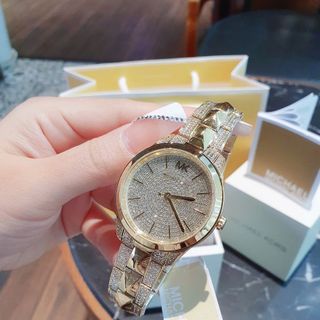 MÓN QUÀ VALENTINE ĐỒNG HỒ NỮ CAO CẤP MKORS 6715 RUNWAY MERCER  ĐÍNH FULL ĐÁ