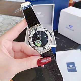MÓN QUÀ VALENTINE ĐỒNG HỒ CẶP ĐÔI CHÍNH HÃNG FUNMEI F1503L F1503G VIỀN BẠC FULLBOX