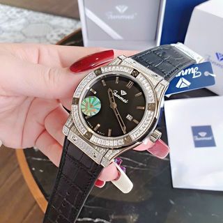 MÓN QUÀ VALENTINE ĐỒNG HỒ CẶP ĐÔI CHÍNH HÃNG FUNMEI F1503L F1503G VIỀN BẠC FULLBOX