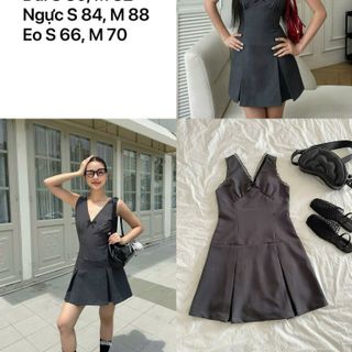 [SHOPPUMI] Đầm Fallon tone xám sát nách viền ren SM Pumi