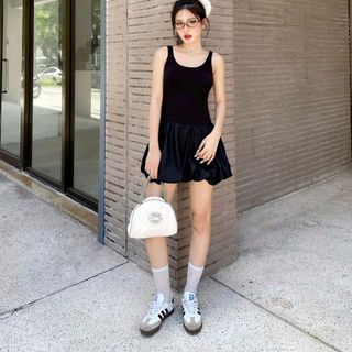 [[SHOPPUMI] Đầm ba lỗ tùng xòe năng động Ganni dress 2 màu Sm Pumi