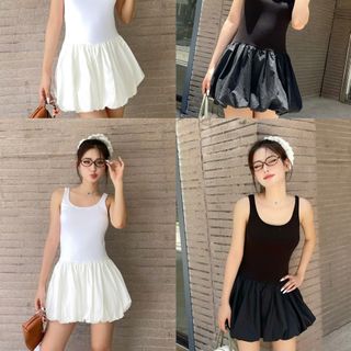[[SHOPPUMI] Đầm ba lỗ tùng xòe năng động Ganni dress 2 màu Sm Pumi