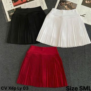 Chân váy xếp ly 03 kho thiết kế mới, có quần trong giá ạ Size M L