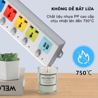 Ổ CẮM ĐIỆN USB ĐA NĂNG DÂY DÀI 2M