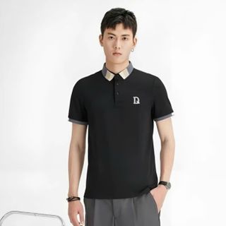 áo polo màu đen , cổ bo dệt cao cấp , áo màu đen