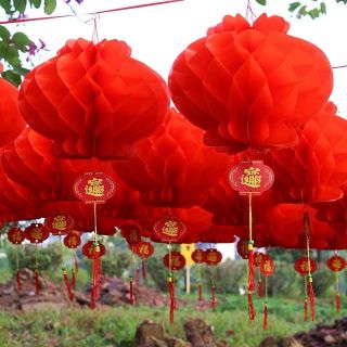 Đèn Lồng Đỏ Mini Treo Lễ Tết, Đèn Lồng Nilon Chống Nước.