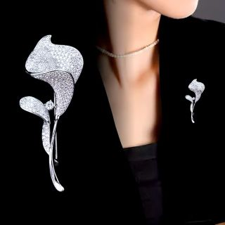 Ghim Cài Áo Hình Hoa Tulip Đính Đá Nhân Tạo Thời Trang Cho Nam Nữ - 6cm