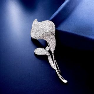 Ghim Cài Áo Hình Hoa Tulip Đính Đá Nhân Tạo Thời Trang Cho Nam Nữ - 6cm