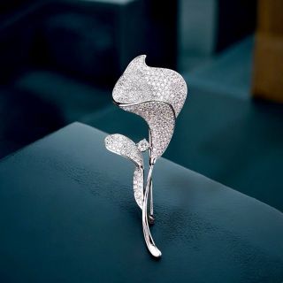 Ghim Cài Áo Hình Hoa Tulip Đính Đá Nhân Tạo Thời Trang Cho Nam Nữ - 6cm